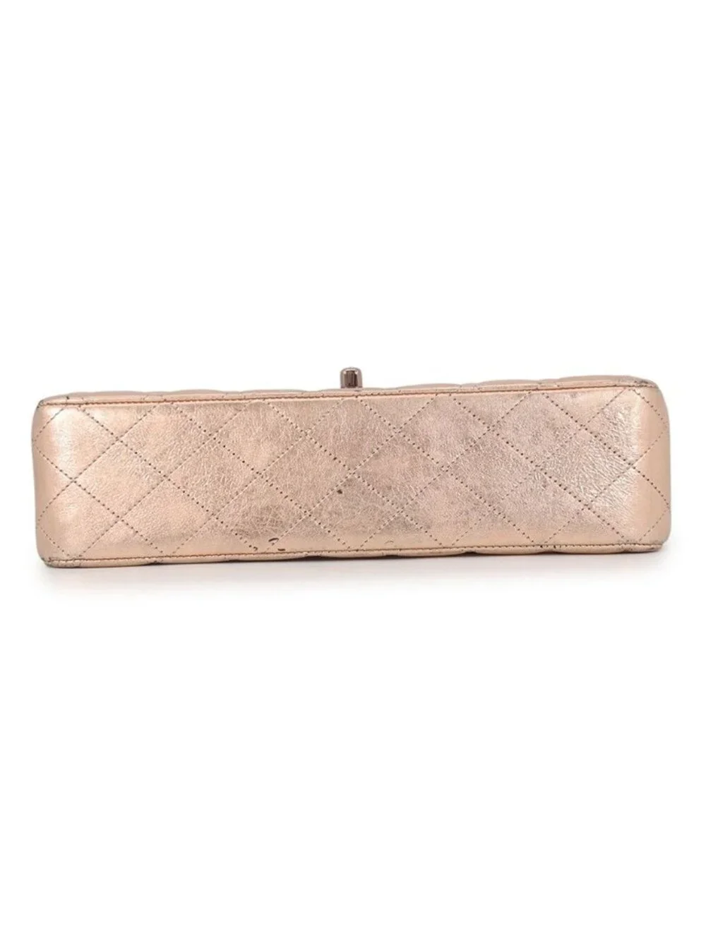Chanel Chain Shoulder Bag Quilted 25 Double Flap Metallic Calf Leather Mobile